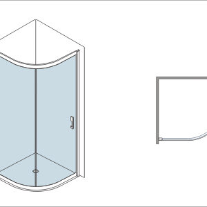 Disegno cabina doccia ad angolo A6A