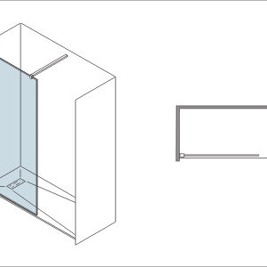 Disegno doccia a singolo vetro